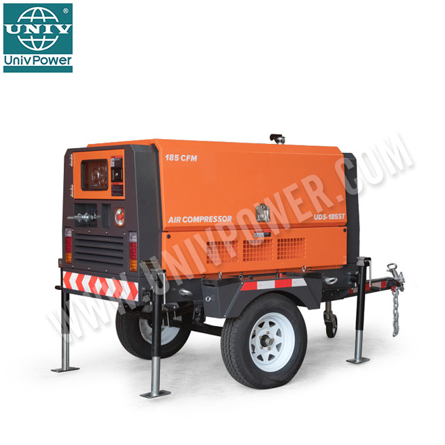 265CFM Top Quality Diesel Air Compressor Diesel Portable Screw Air Compressor